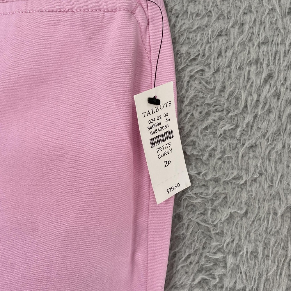 Talbots Perfect Crop Pants Womens 2P Pink Curvy Slim Leg Stretch Twill Ankle‎ - Picture 5 of 16